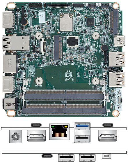 ASUS NUC14RVBi3 Board (Intel Core 3 100U, 2C+4c/8T, bis zu 4,7GHz, 2x HDMI, 2x Thunderbolt 4)